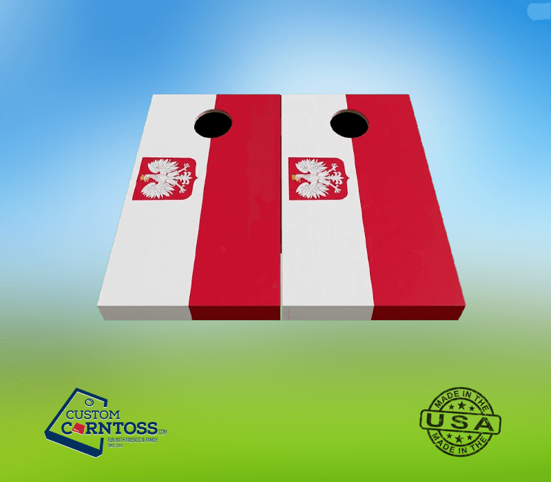 Poland Flag Cornhole Board Set