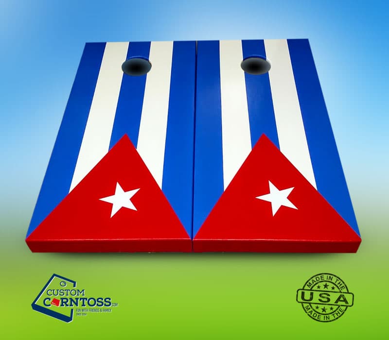 Cuban Flag Cornhole Board Set
