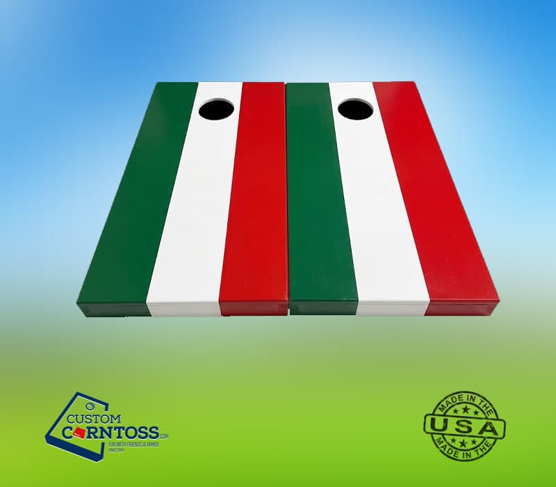 Italy Flag Cornhole Board Set (Vertical